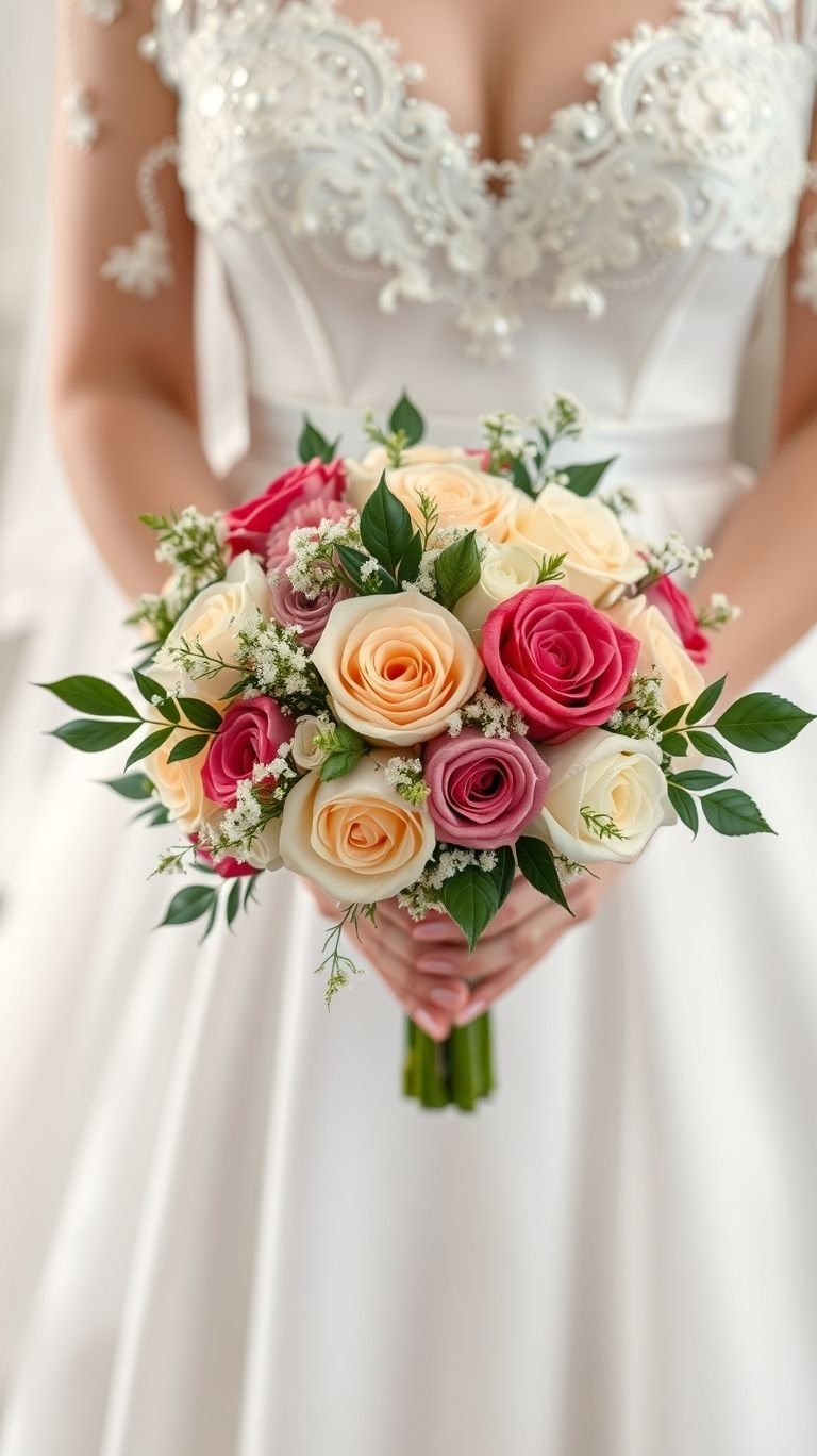 These roses are so soft, they practically come with their own ambient music. Bouquets like this turn aisles into catwalks.