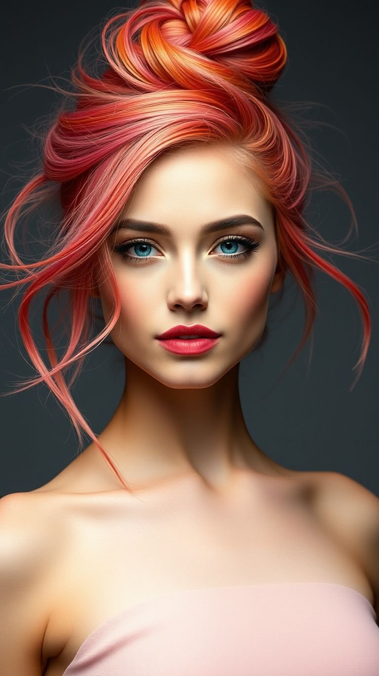 Magenta Mood Lift Uplifting your hair—and your whole vibe. This high bun doesn’t believe in bad days.