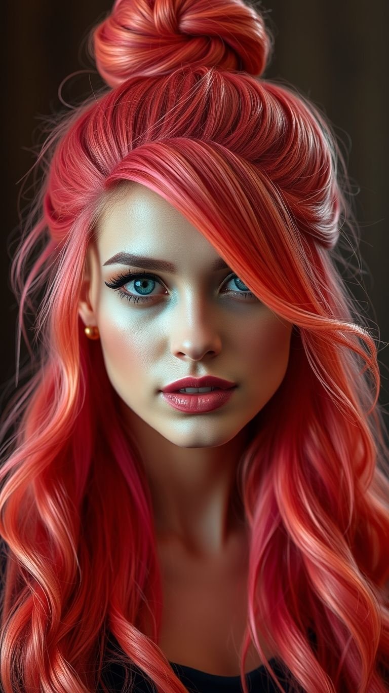 Red Velvet Swirl Soft, rich, and utterly decadent—this bun looks like it belongs on a dessert tray and a runway simultaneously.