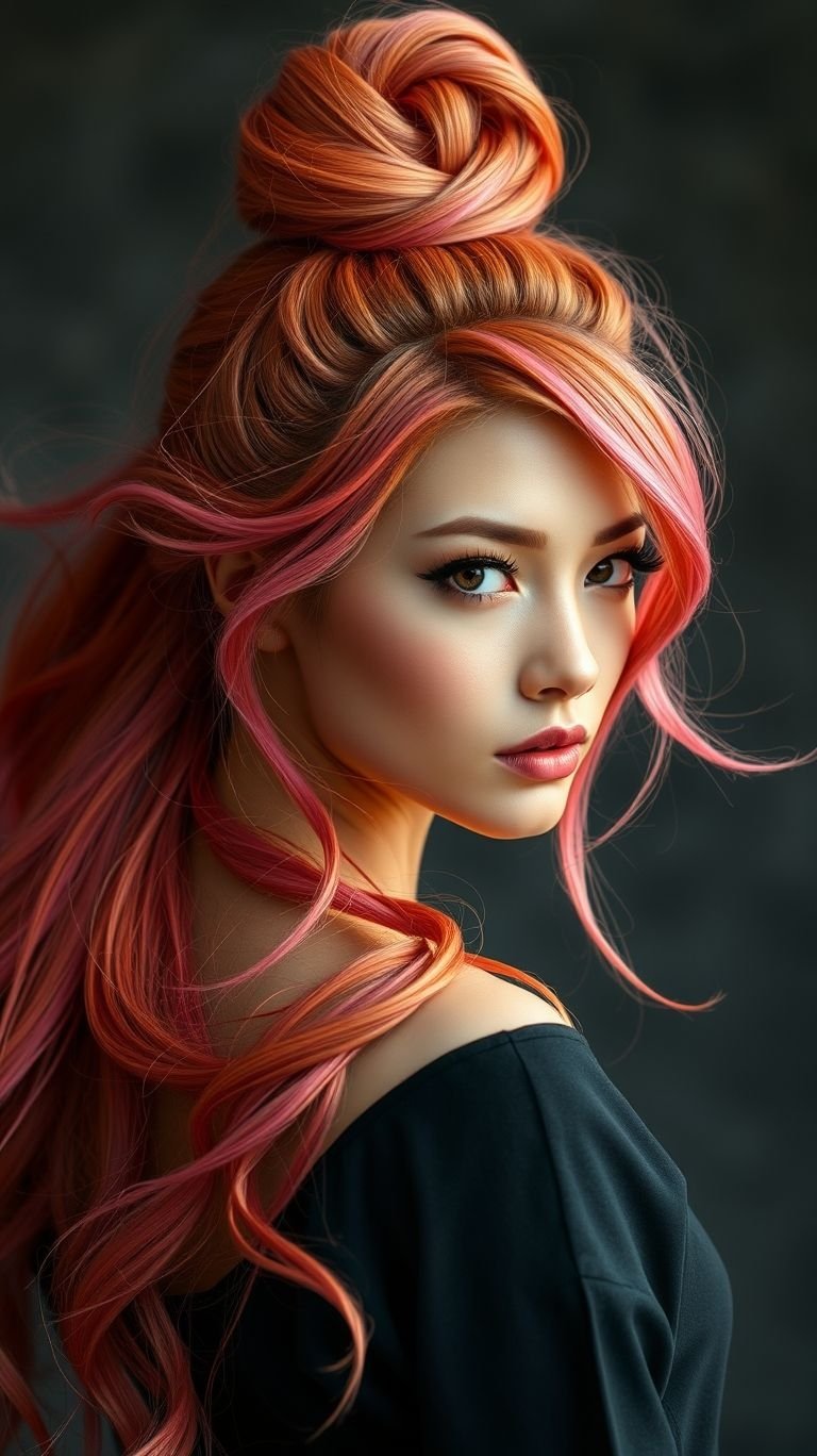 Flamingo Flex Why walk when you can strut? This bold red and pink bun brings full flamingo flair with zero subtlety.