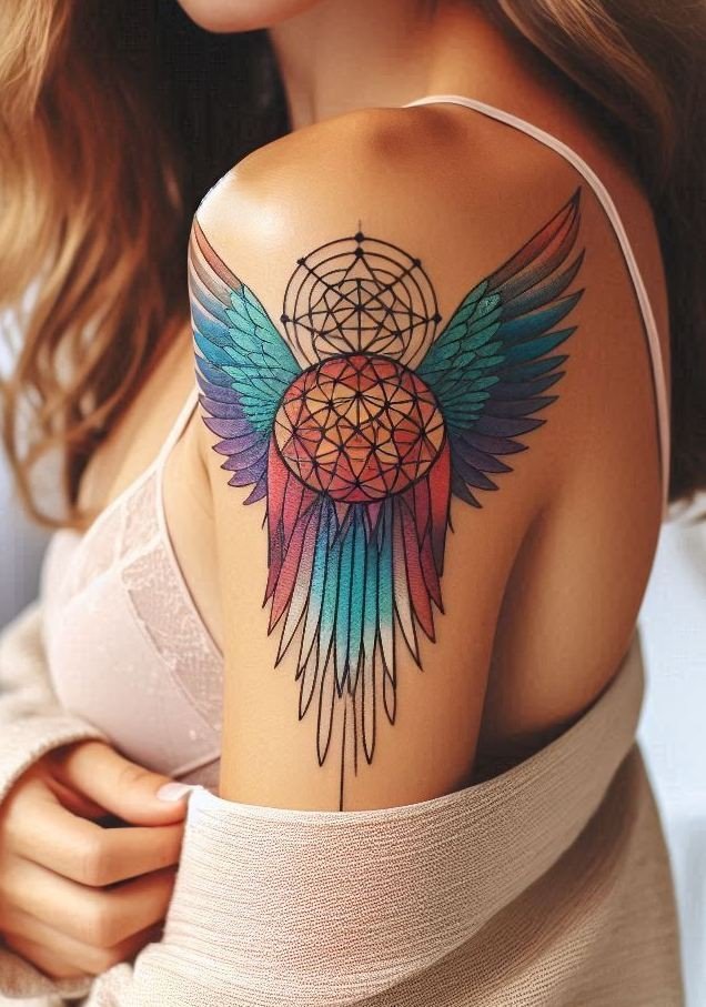 Wings of light, patterns of precision—these tattoos give your soul space to soar while keeping your aesthetic on point.