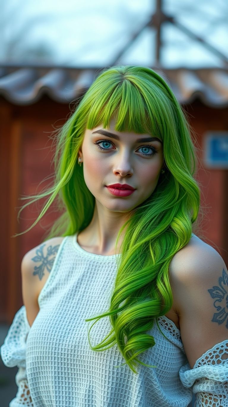 Hair Color Ideas: The Ultimate Guide to a Stunning Transformation | Pocoko This hair color looks like it came straight from the year 3000, and we are so here for it. Electric lime offers futuristic and seriously cool Hair Color Ideas for a cyberpunk-inspired vibe. The future of hair is officially now.