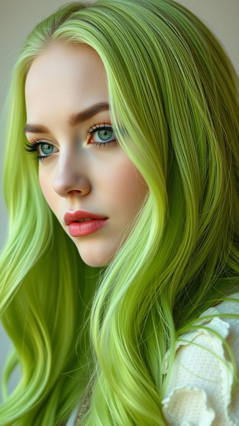 Hair Color Ideas: The Ultimate Guide to a Stunning Transformation | Pocoko This hair colour doesn't just look confident—it makes you feel confident. Rocking a shade this bold is a total power move, and these electric lime Hair Color Ideas are your ultimate inspiration to go for it.