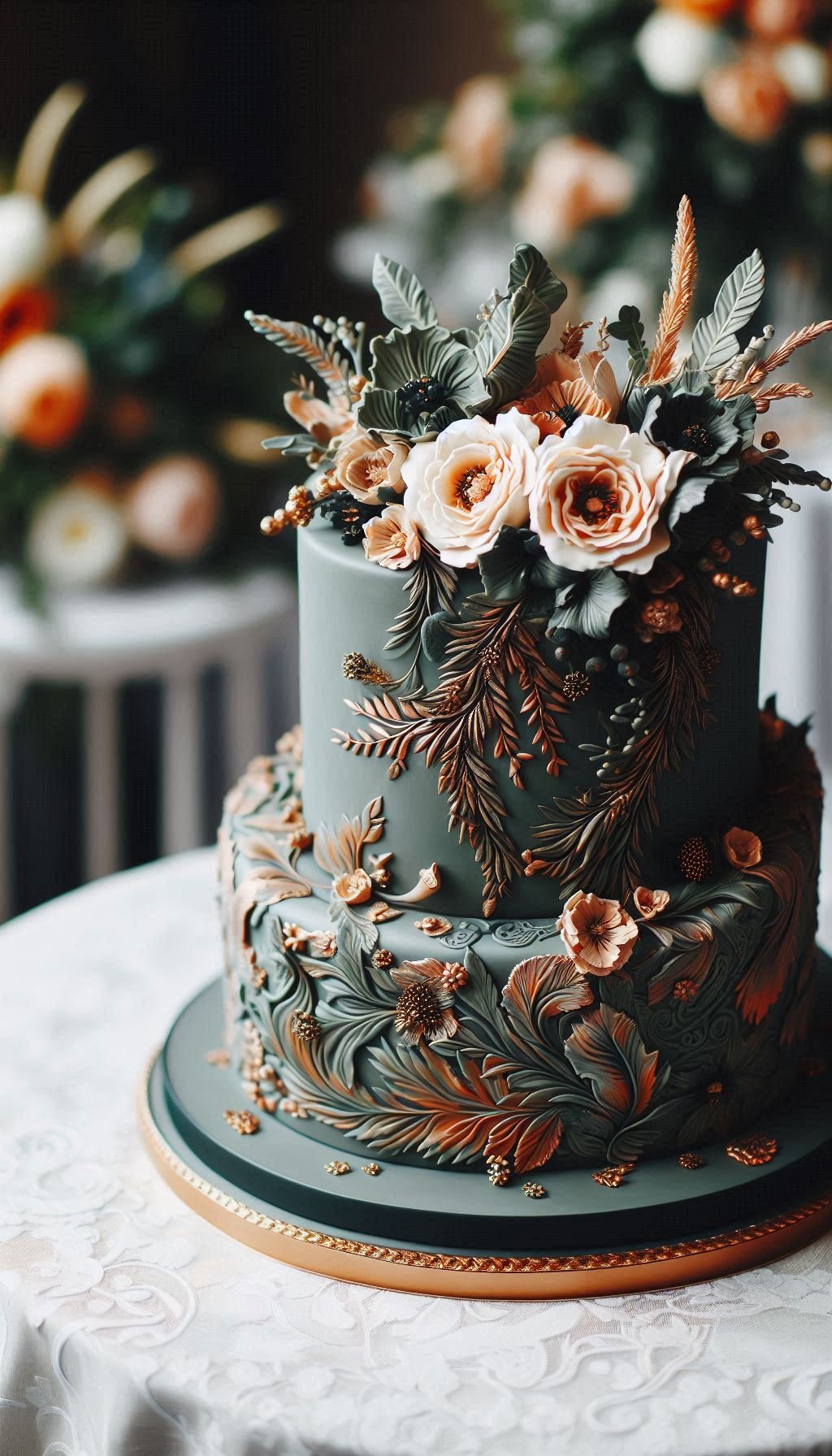 For the couple ready to ditch the pastels and embrace a little drama. This emerald feather bloom wedding cake is a bold statement that says you define your own traditions. It’s the kind of magnificent wedding cake that truly owns the room.