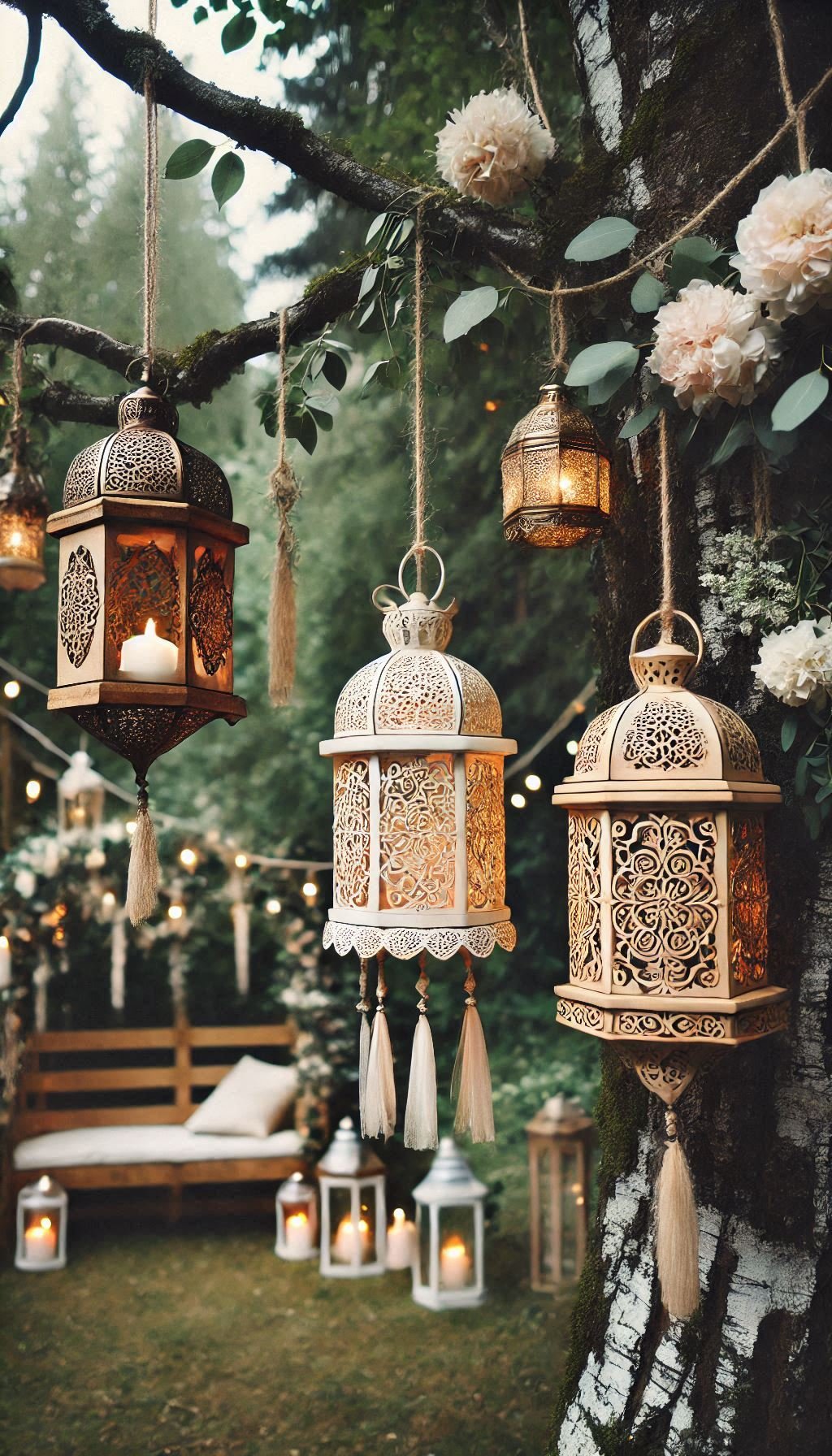 Rustic meets radiant with fairy lights woven through tree limbs. These wedding ideas are perfect for couples who want nature to do the decorating.