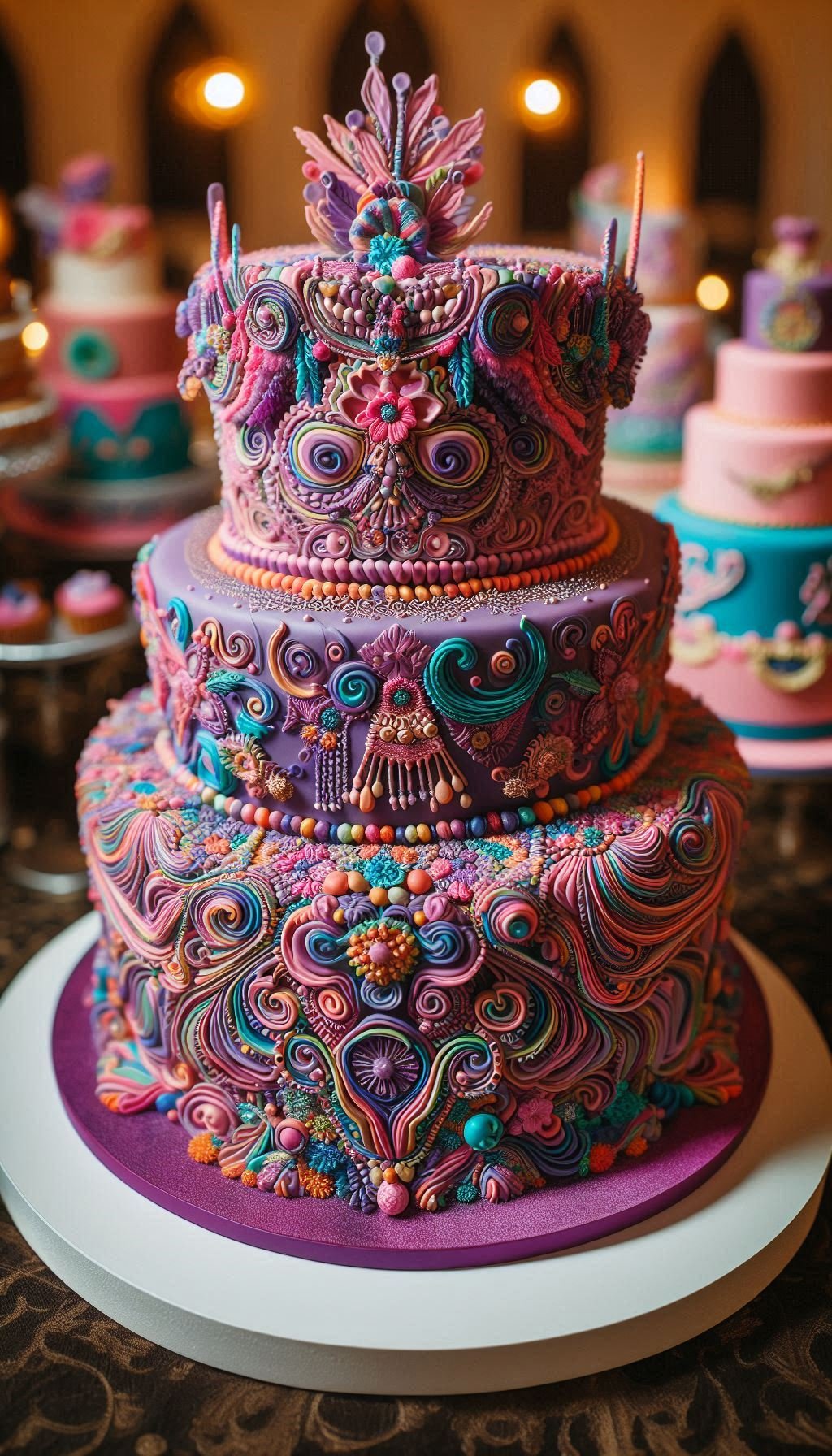 For the couple whose love story is anything but beige, this is your cake. A Jewel Garden Celebration wedding cake is a vibrant explosion of joy, turning the dessert table into the life of the party. This is the wedding cake you choose when you want to celebrate in full, glorious colour.