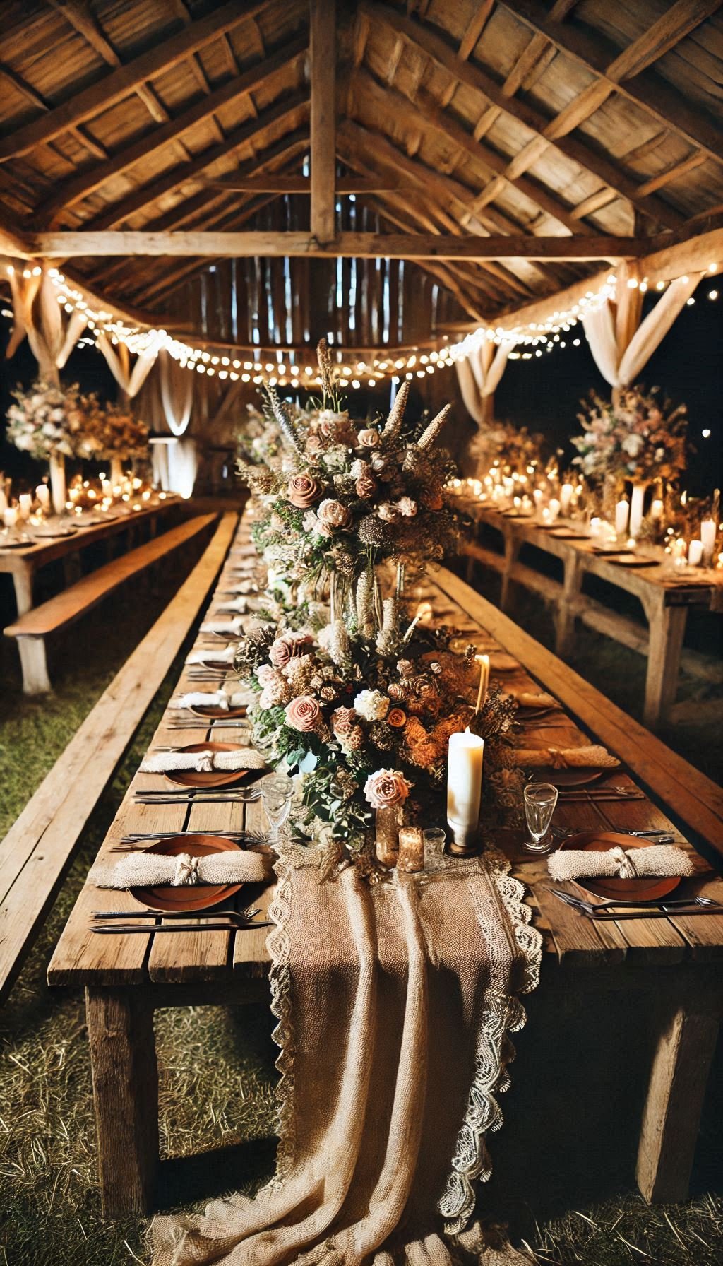 Burlap runners on wooden tables? It’s like your Pinterest board came to life. These wedding ideas are effortlessly stylish and totally down-to-earth.