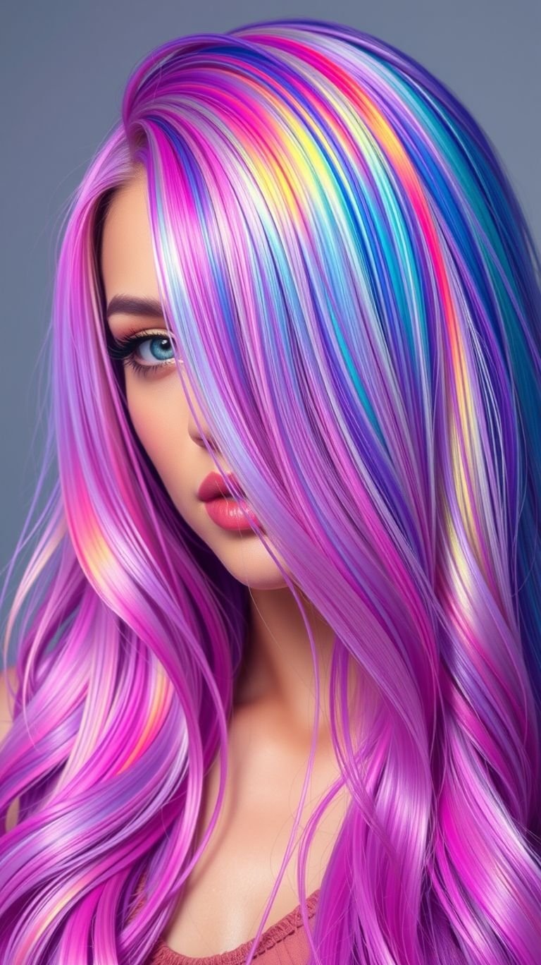 Hair Color Ideas: The Ultimate Guide to a Stunning Transformation | Pocoko This hair was literally born to glow. A neon rainbow melt is one of the few Hair Color Ideas that looks incredible in the daylight and even more magical under a blacklight. Get ready to be the life of the party.