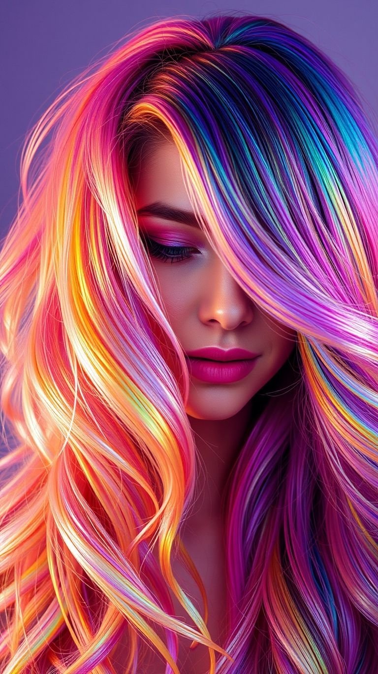 Hair Color Ideas: The Ultimate Guide to a Stunning Transformation | Pocoko The official cure for a boring, grey day is looking in the mirror and seeing this masterpiece. These neon rainbow Hair Color Ideas are a guaranteed dose of pure, unadulterated happiness for your head.