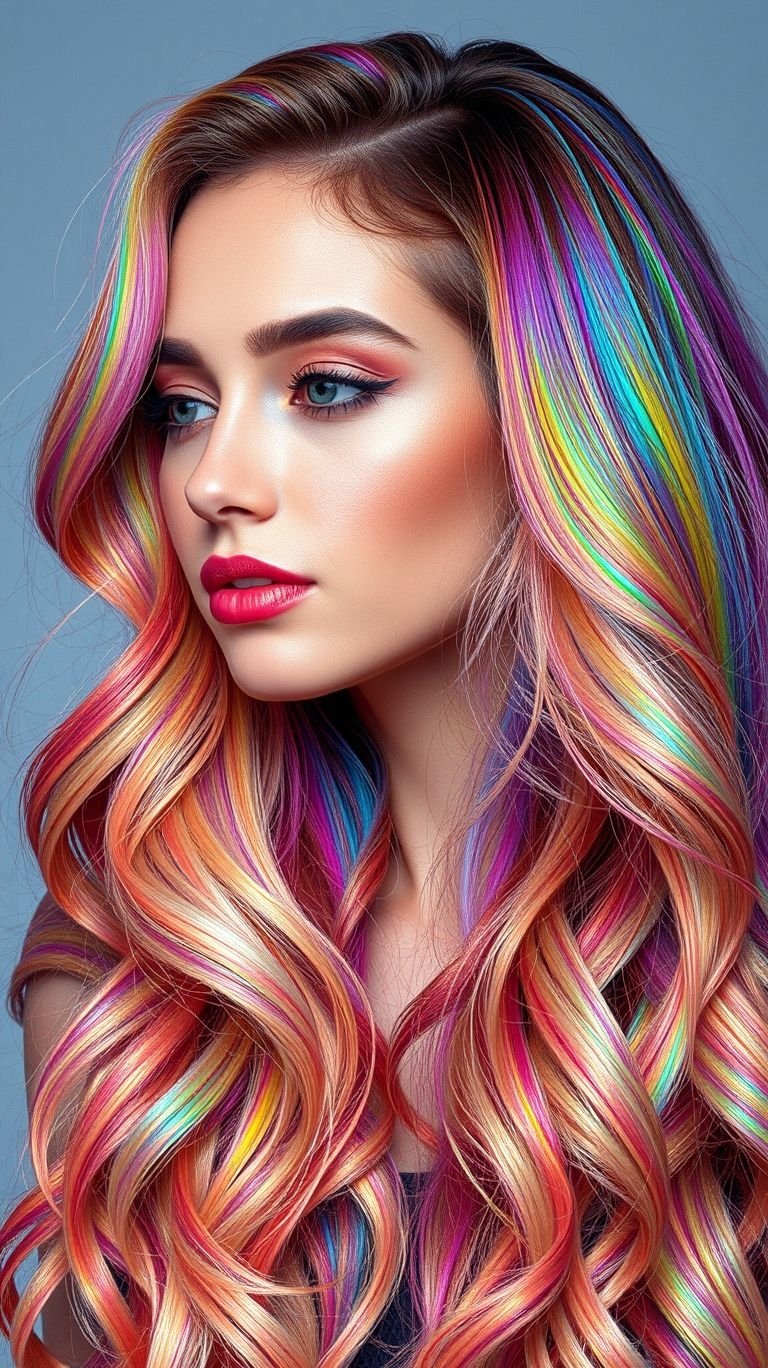 Hair Color Ideas: The Ultimate Guide to a Stunning Transformation | Pocoko Why just look for a rainbow when you can literally be one? These vibrant, fluid designs are stunning Hair Color Ideas for anyone who wants to wear their joy and personality for the world to see.