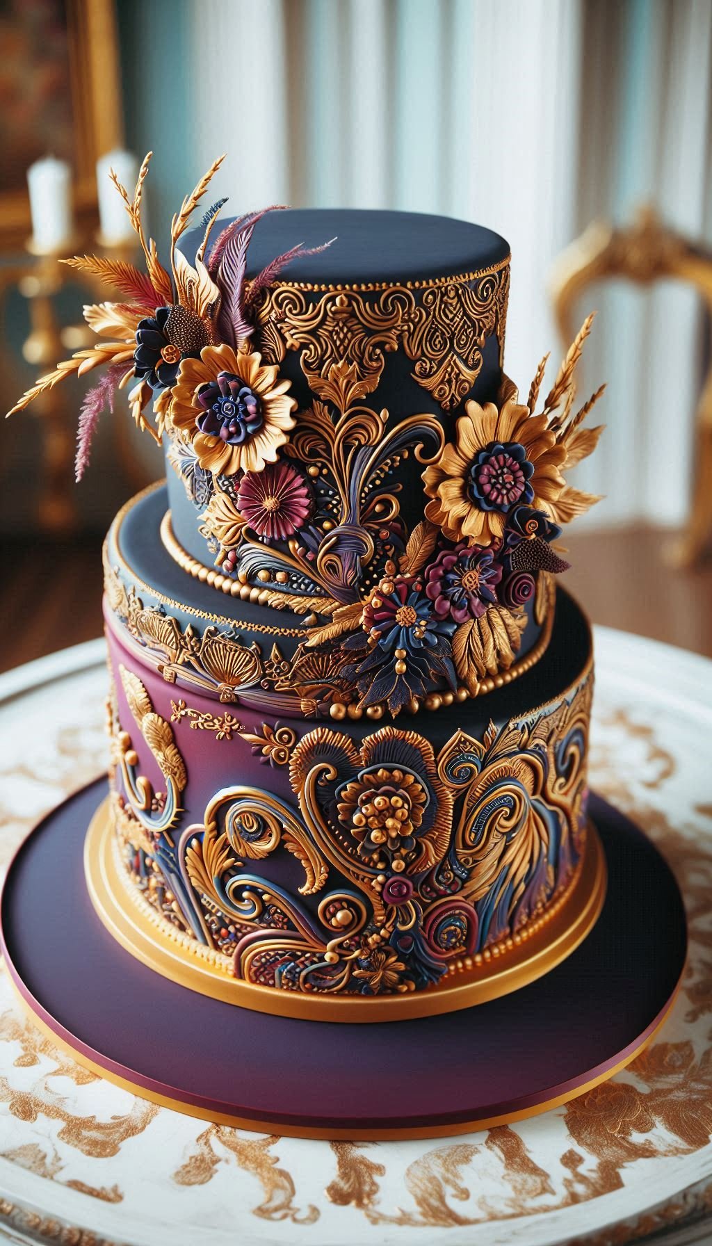 If you're planning a celebration that feels like a grand ball, a simple dessert just won't do. This incredible wedding cake, with its regal details and luxurious velvet finish, is the perfect sweet centerpiece for a real-life fairytale. It’s a design that truly understands the assignment.