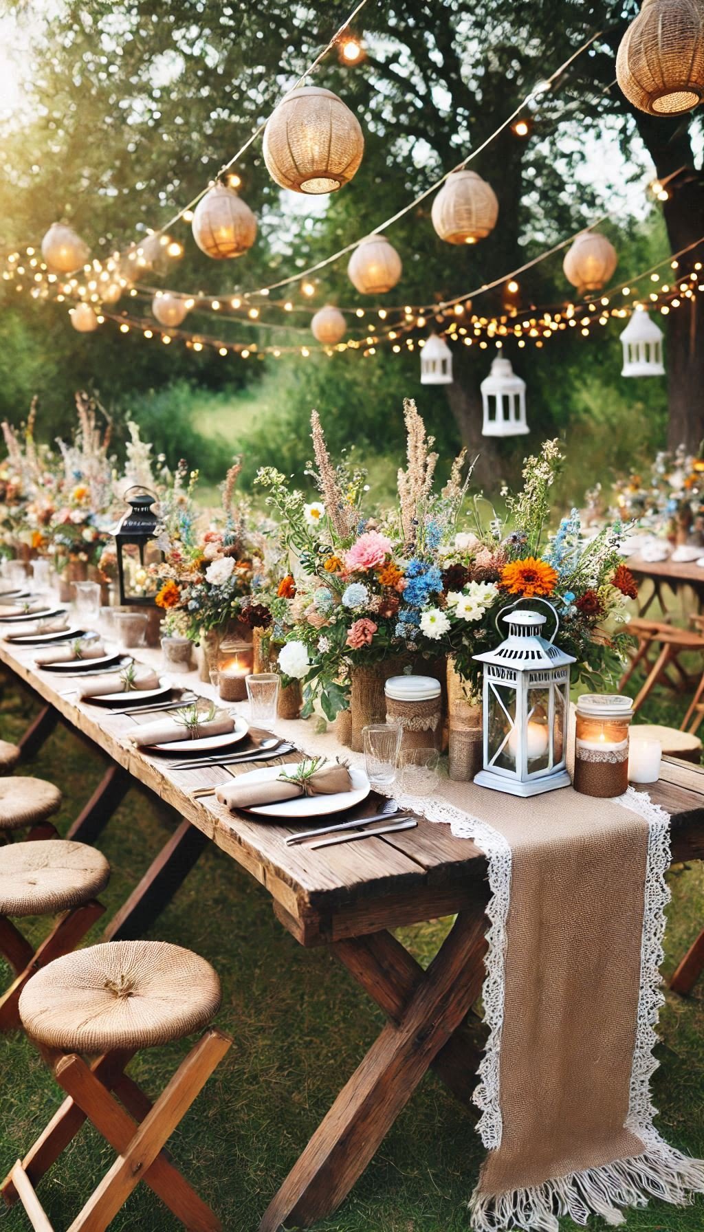 Wildflowers in mason jars and vintage dishes? These wedding ideas serve charm with every course.