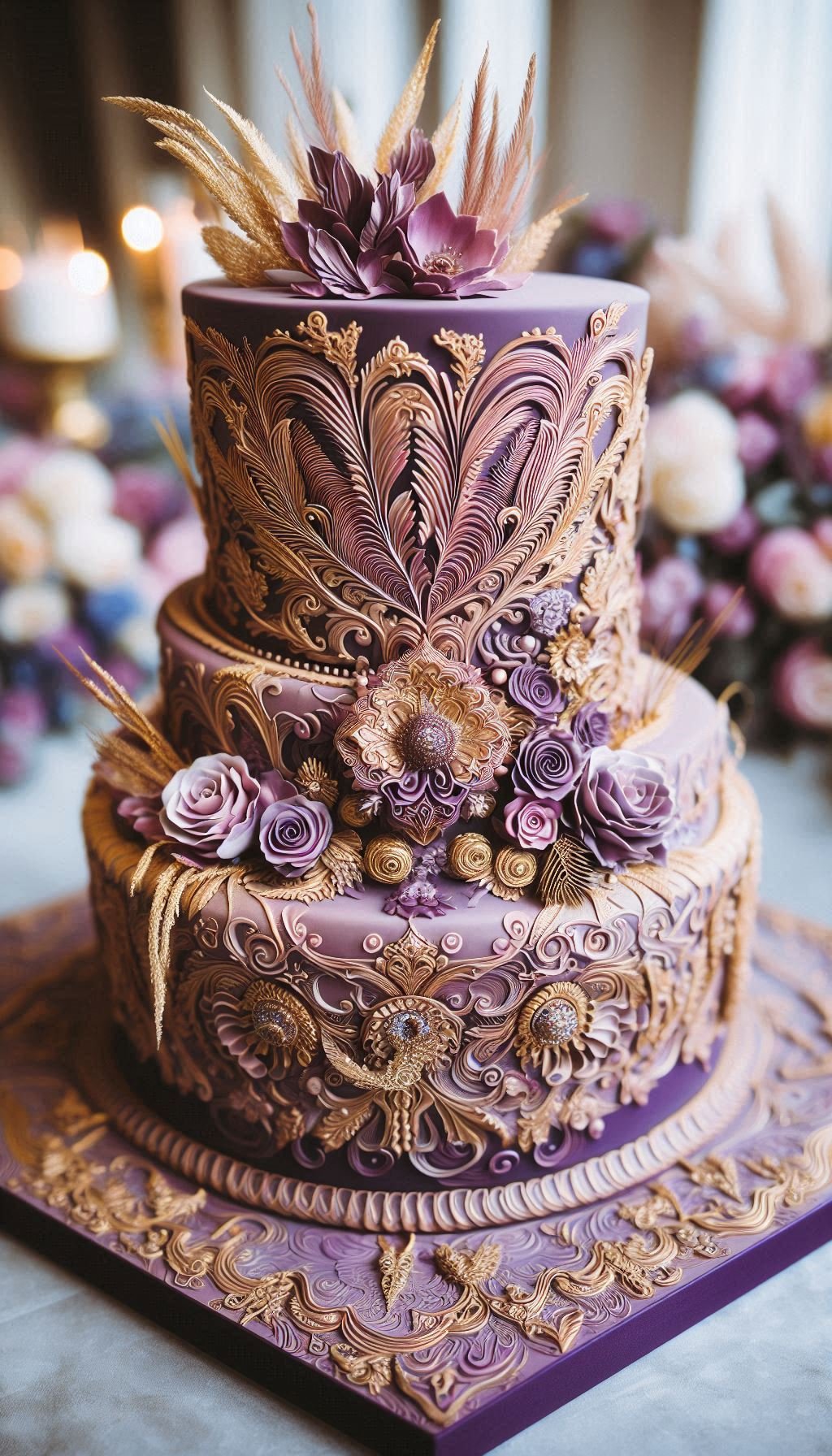 There's something truly magical about the colour amethyst, and this design captures it perfectly. An Empress in Amethyst wedding cake feels like it was plucked from a sophisticated fairytale. It's an enchanting and unforgettable choice.