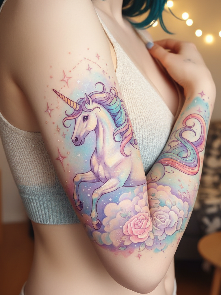 Magical Tattoos for Women: Simple secrets to stunning body art | Pocoko Unicorn tattoos aren’t just ink—they’re enchantment on skin. Perfect for anyone exploring Magical Tattoos for women with a wild heart and whimsical soul.