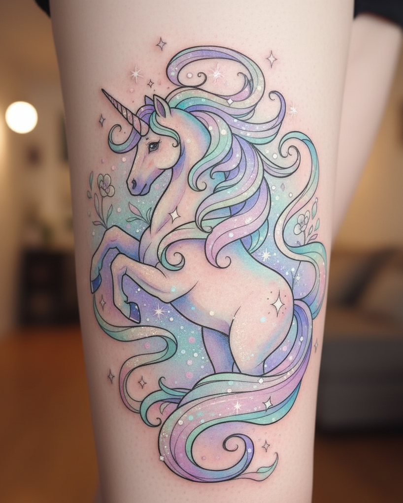 Magical Tattoos for Women: Simple secrets to stunning body art | Pocoko Unicorn tattoos are the ultimate ink for dreamers. They’re Magical Tattoos for women who believe in beauty, bravery, and a little bit of glitter.