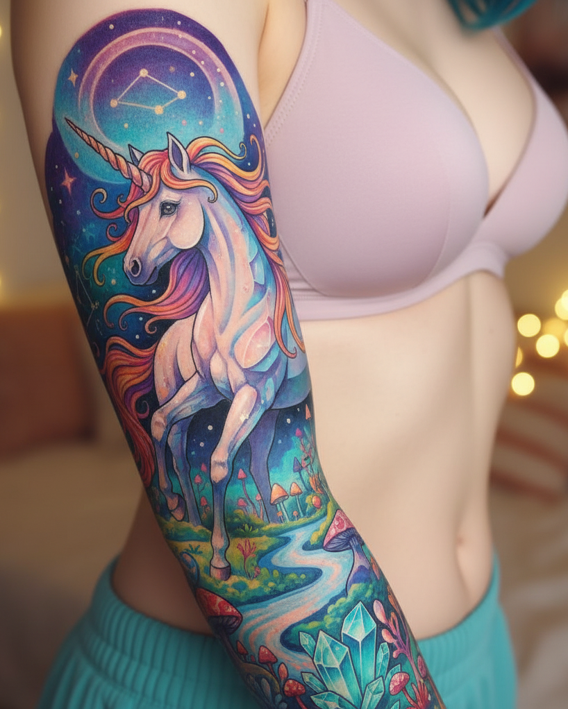 Magical Tattoos for Women: Simple secrets to stunning body art | Pocoko These tattoos don’t just decorate—they declare. Unicorns are Magical Tattoos for women who lead with light and never settle for less.