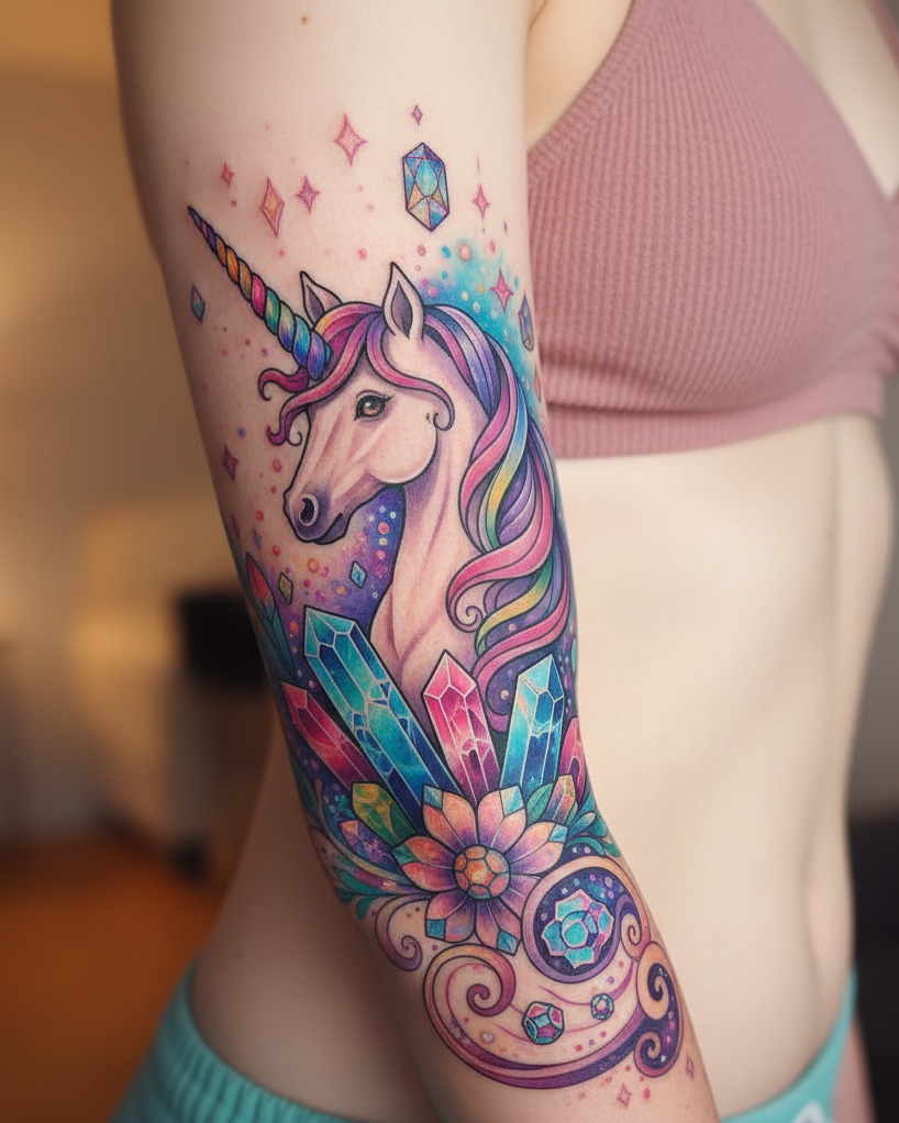 Magical Tattoos for Women: Simple secrets to stunning body art | Pocoko These designs are for the ones who sparkle in silence. Unicorn tattoos are Magical Tattoos for women who let their ink do the talking.