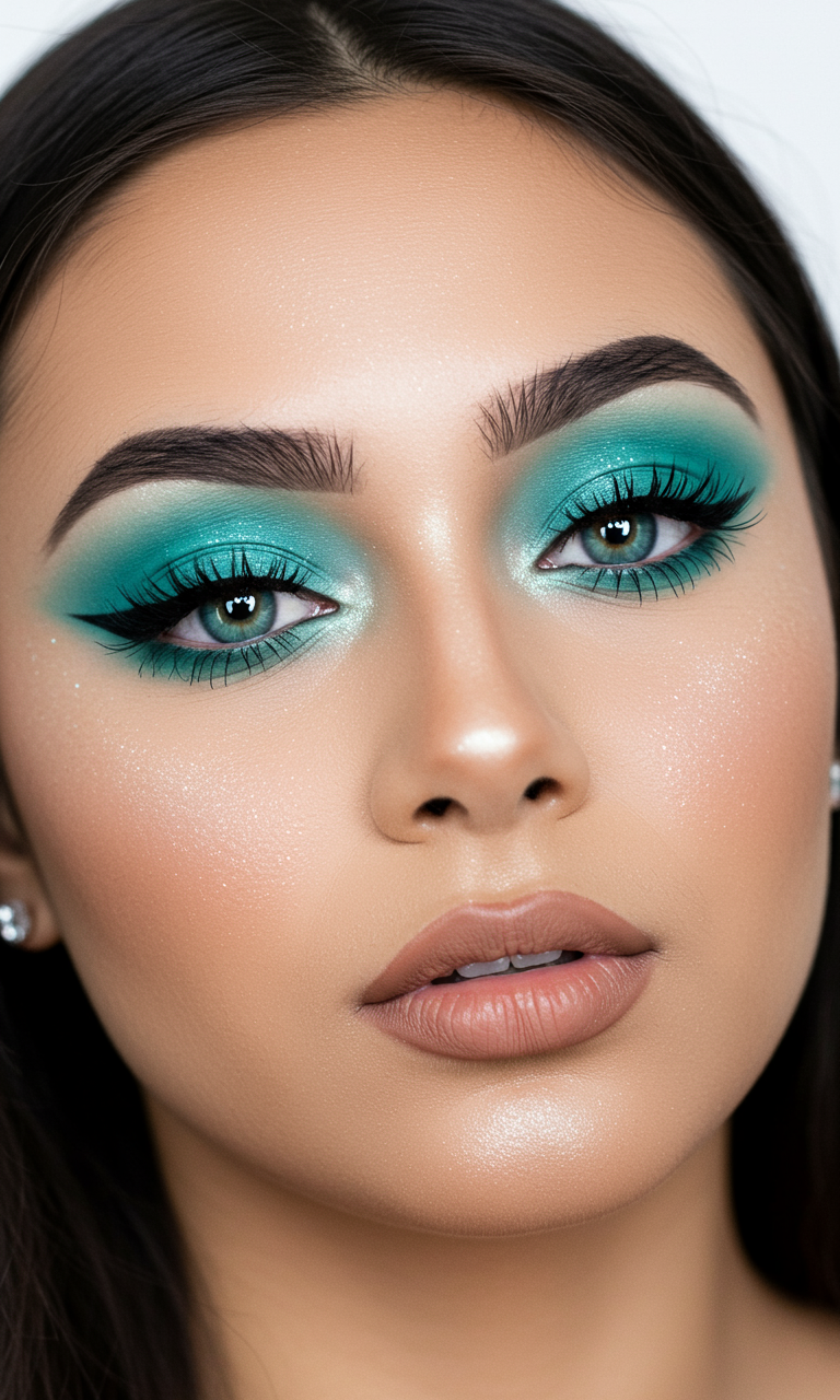 Eye Shadow Looks That Instantly Dazzle | Pocoko Aqua mint Eye Shadow is like a splash of cool confidence on your lids. It’s fresh, flirty, and totally unexpected.
