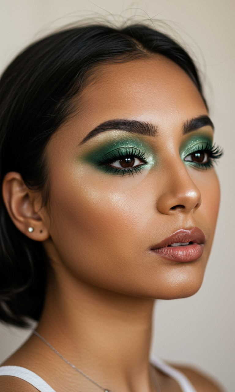 Eye Shadow Looks That Instantly Dazzle | Pocoko This forest green Eye Shadow look is giving moody glam with a side of earthy elegance. Perfect for eyes that want to whisper and roar.