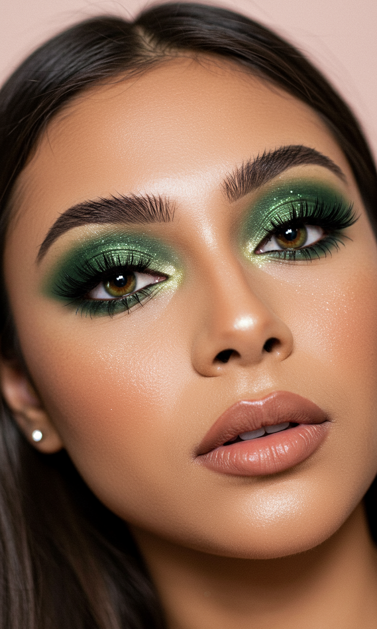 Eye Shadow Looks That Instantly Dazzle | Pocoko Eye Shadow doesn’t get more grounded and glam than forest green. It’s like wearing a secret garden on your lids—with attitude.