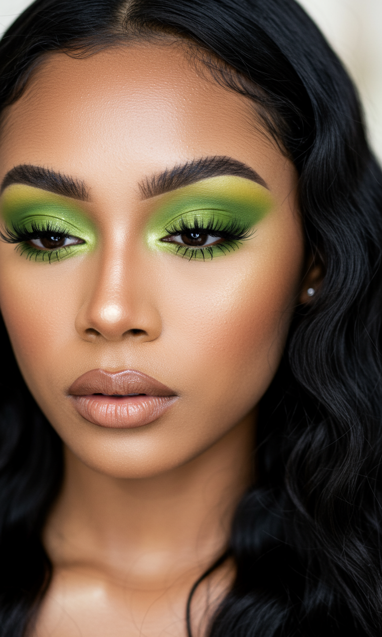 Eye Shadow Looks That Instantly Dazzle | Pocoko Eye Shadow doesn’t get more grounded and glam than green. It’s like wearing a secret forest on your face—with flair.