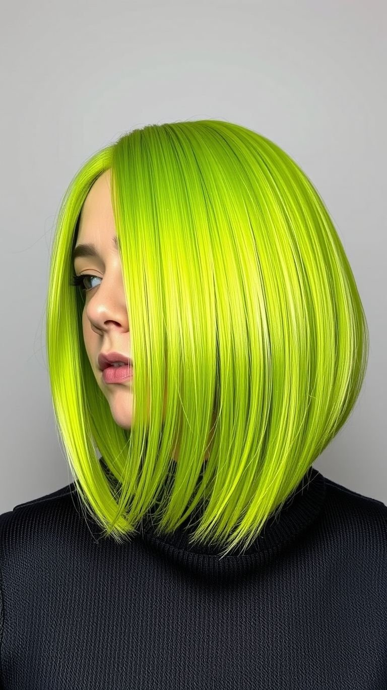 If confidence had a color, it would be neon green. These short hair color ideas are all about living bright and bold.