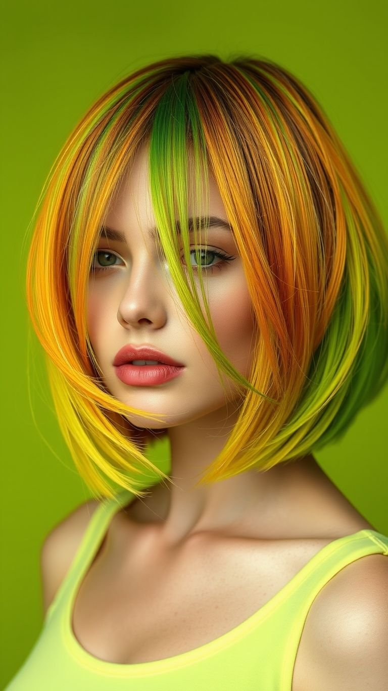 Go green, go glam! These neon short hair color ideas light up your look with a punch of personality and a hint of mischief.