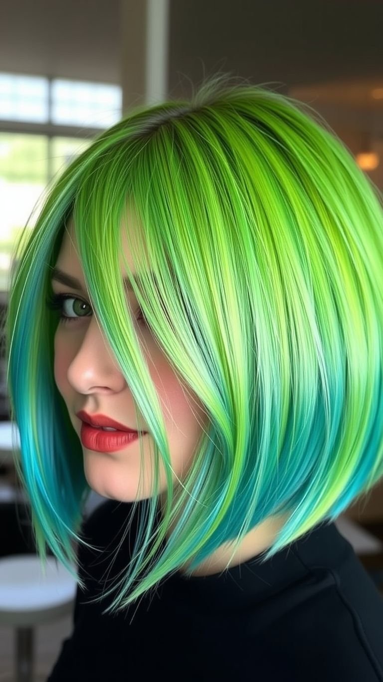 Channel your inner electric goddess with neon green short hair color ideas that spark instant confidence and glow.