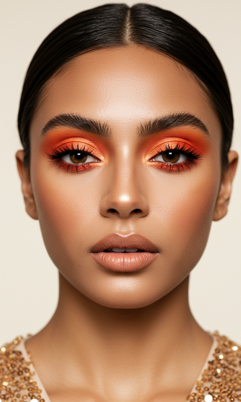 Eye Shadow Looks That Instantly Dazzle | Pocoko Eye Shadow in orange is like a tropical vacation for your face. Bright, breezy, and totally unforgettable.