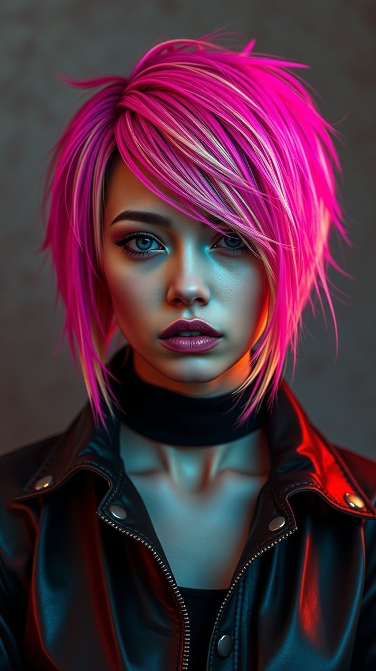 Short hair plus pink neon equals unstoppable energy. These hair color ideas prove that bold doesn’t have to mean complicated—it just means unforgettable.