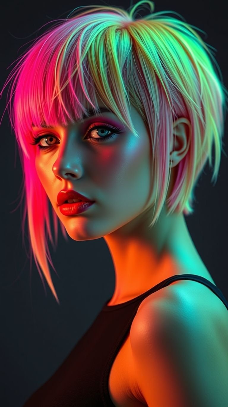 For those who live in color and refuse to dim down, these pink neon hair color ideas are your match. Short hair, big statement, endless confidence.