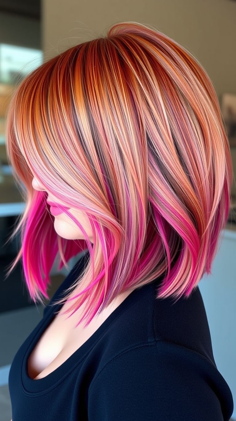 These pink ombre with highlights hair color ideas are where chic meets playful. Perfect for short hair that loves a little drama and a lot of shine.