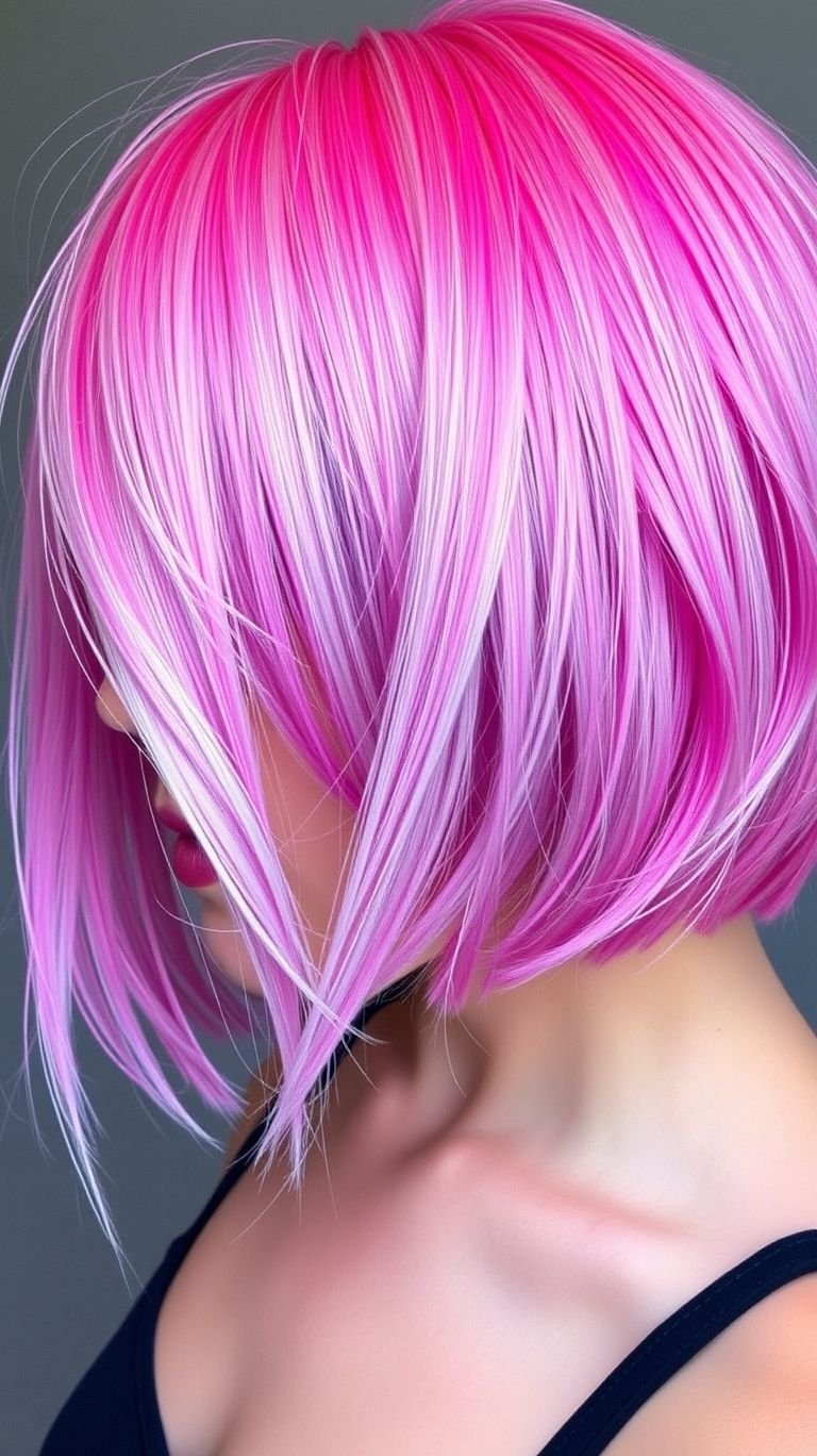 Add a dash of sweetness and a splash of glam—these pink ombre with highlights hair color ideas make short hair look effortlessly stunning.