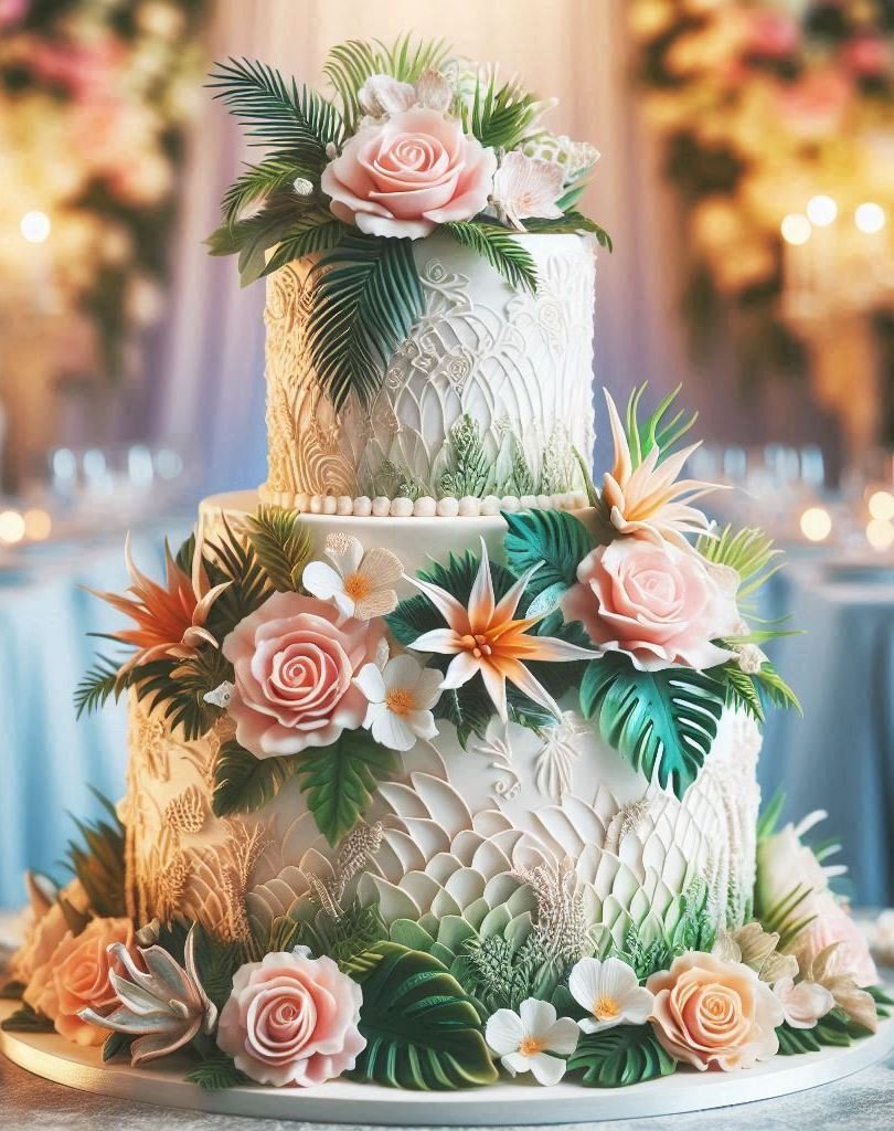 Escape to the tropics without leaving your reception! These wedding cake Ideas bring island vibes to your big day in the sweetest way possible.