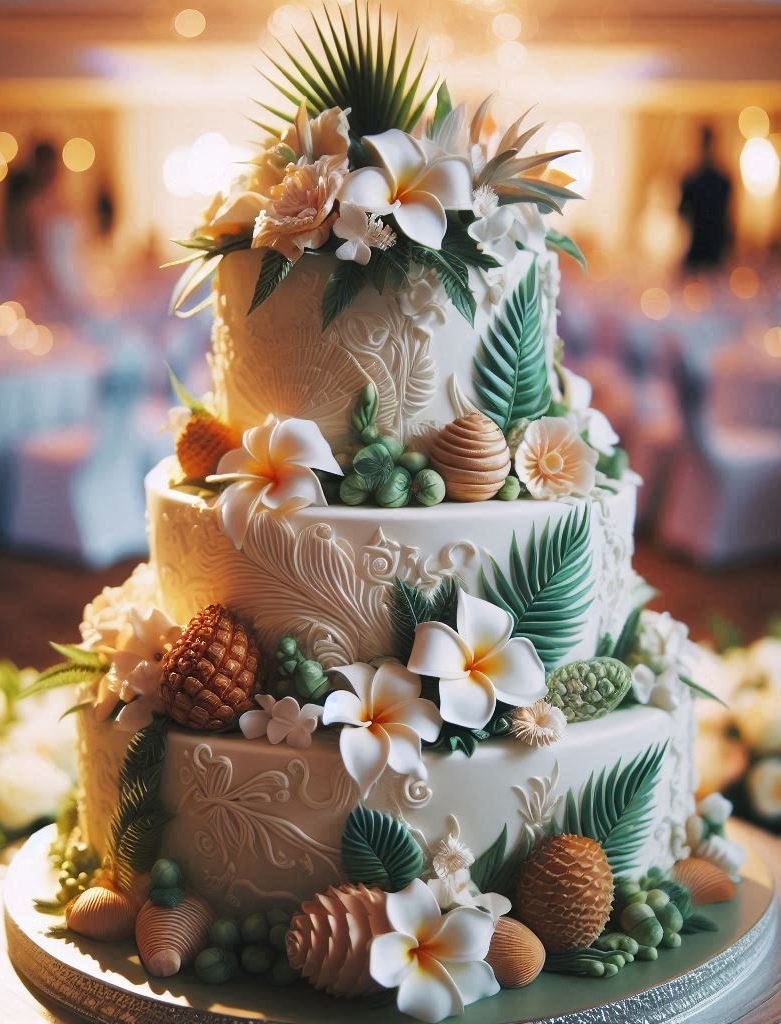 These wedding cake Ideas are where tropical elegance meets sugary bliss. Perfect for couples who like a side of sunshine with their “I do.”