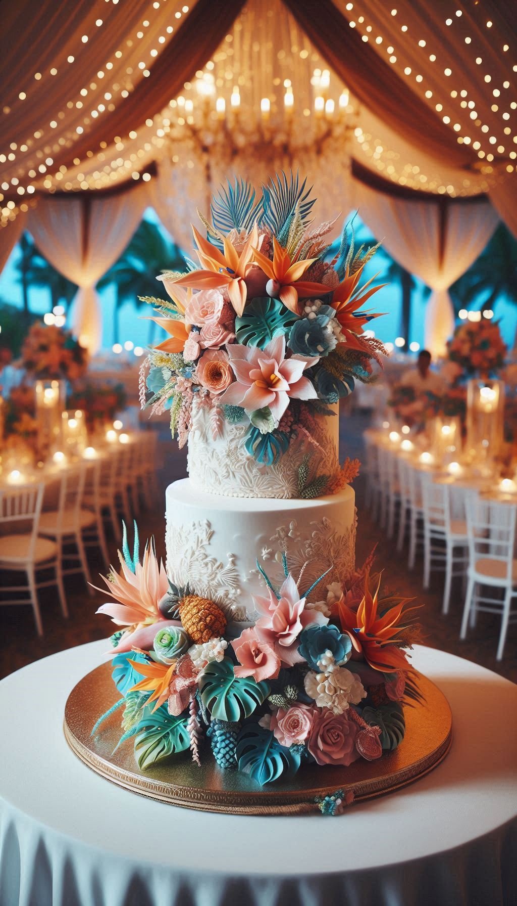 These tropical wedding cake Ideas combine beachy beauty with irresistible flavor — a love story in buttercream and blooms.