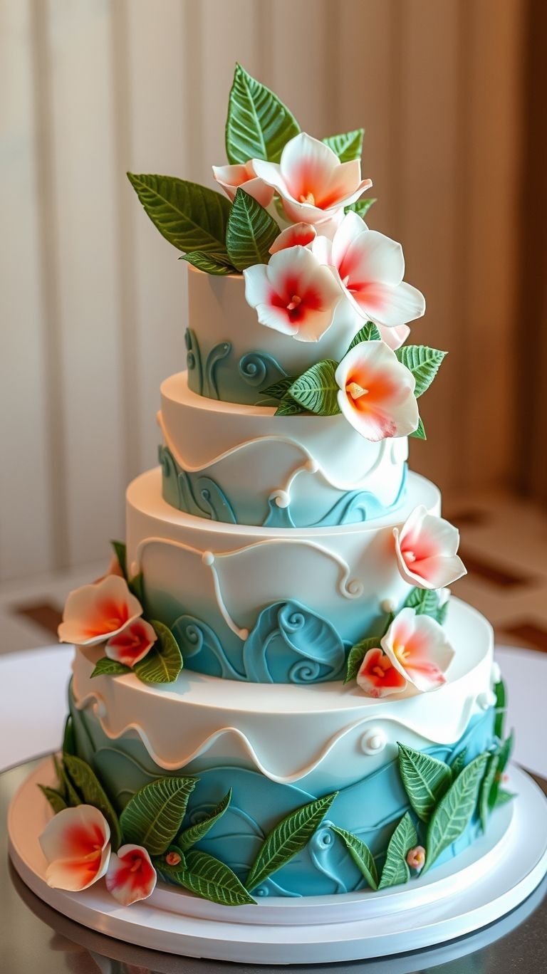 I can almost taste the passionfruit and coconut just from the picture. These wedding cake ideas are a feast for the eyes before they even reach the table.