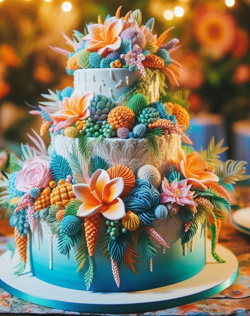 Wedding cake Ideas that say “I do” to flamingo pink, ocean blue, and a whole lot of flair.