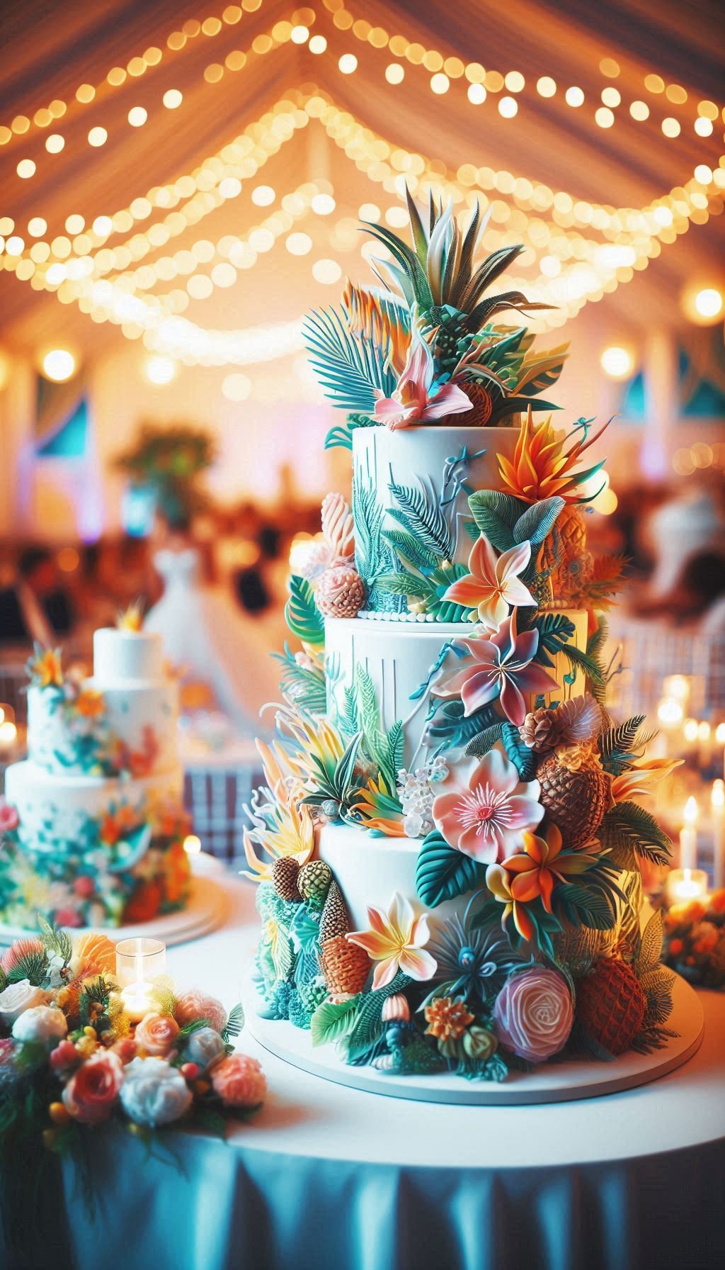 If your wedding theme is “tropical but make it couture,” these wedding cake Ideas are your sweet spot.