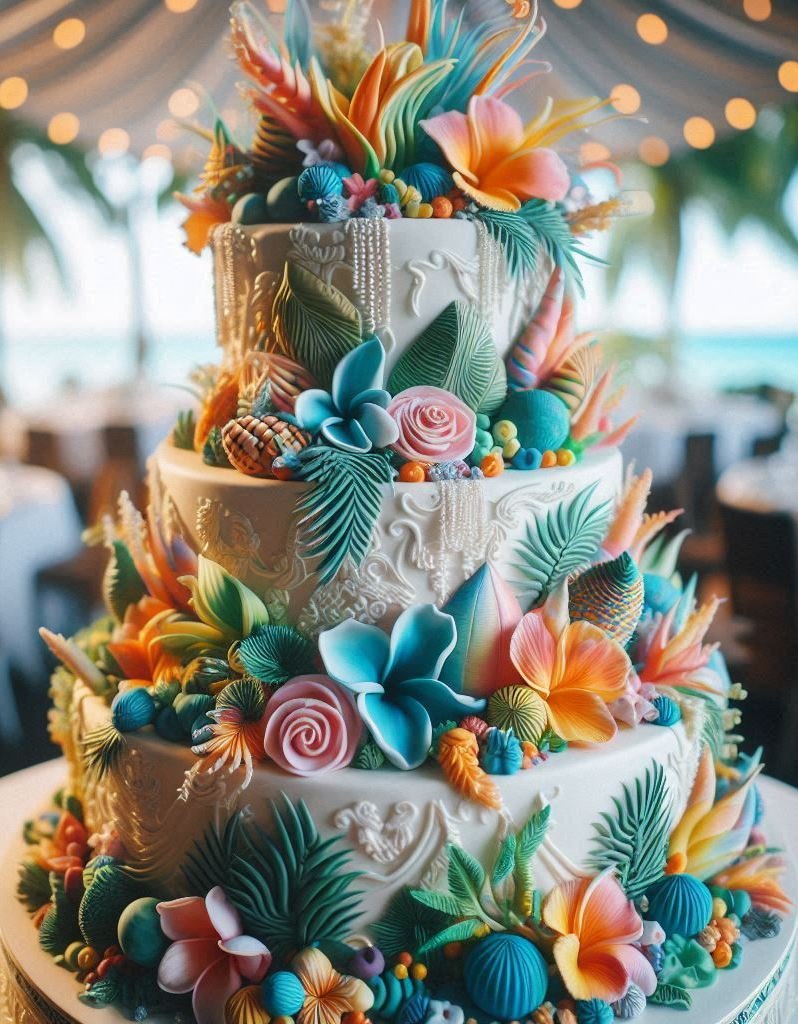 Tropical wedding cake Ideas that turn your dessert table into a mini vacation. Warning: may cause wanderlust.