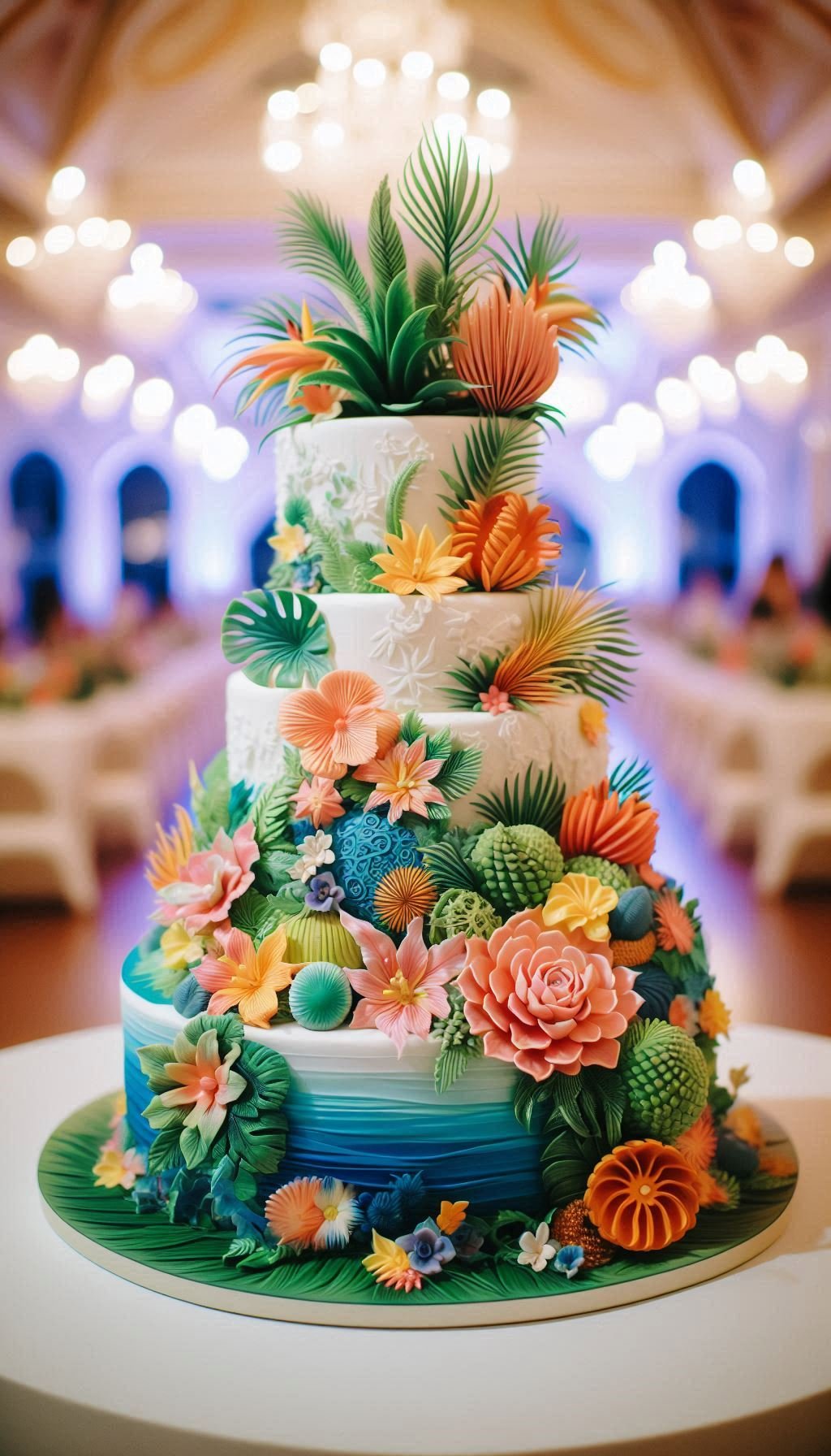 These wedding cake Ideas are the sugar-coated version of a tropical getaway. No sunscreen needed.