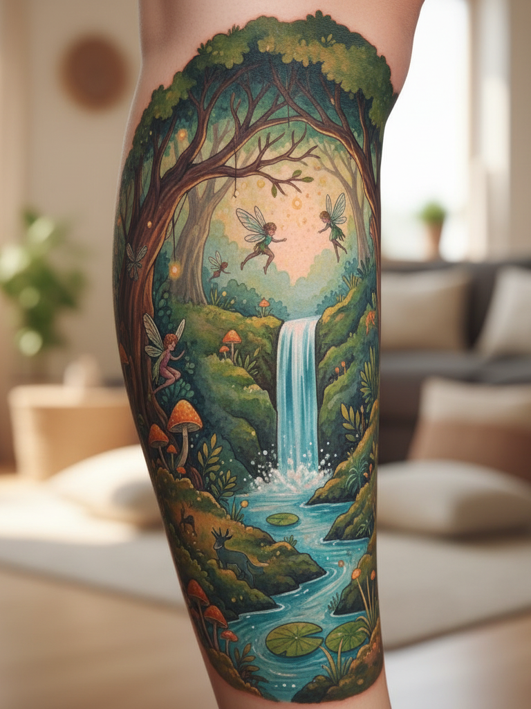 Magical Tattoos for Women: 45+ Enchanting Inspirations | Pocoko An enchanted forest tattoo isn’t just art, it’s atmosphere. It brings depth, wonder, and a little wild spirit wherever it’s placed.
