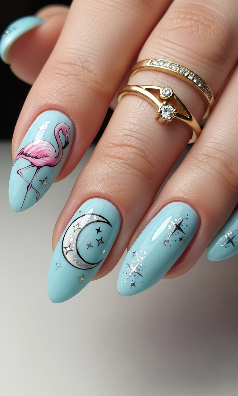 Flamingo Nailart Ideas 2026: 60+ Sensational Inspirations | Pocoko Flamingo Nailart Ideas 2026 proves tropical vibes can be professional. Sleek designs that fit both boardroom and beach.