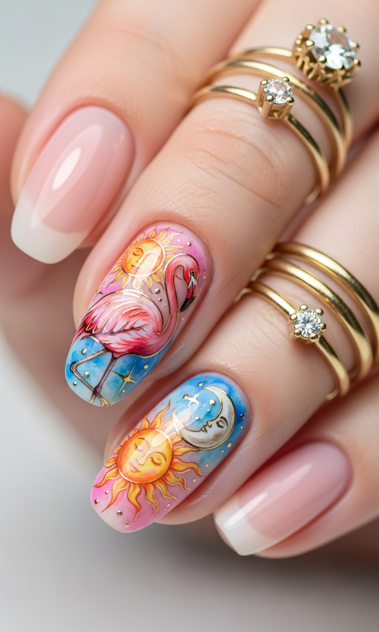 Flamingo Nailart Ideas 2026: 60+ Sensational Inspirations | Pocoko Flamingo nails are playful without being over-the-top. Clean art and smart placement keep it balanced.
