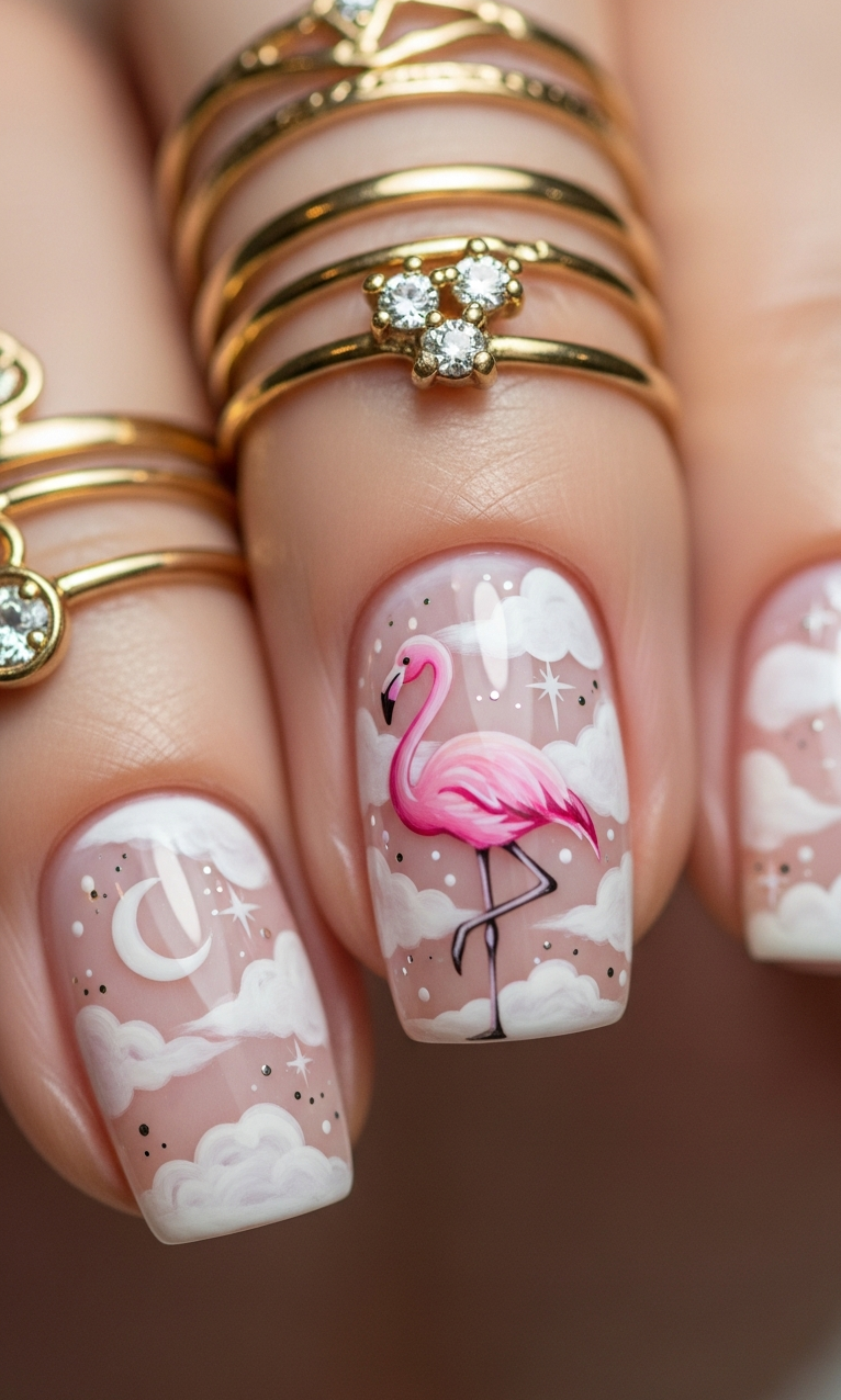 Flamingo Nailart Ideas 2026: 60+ Sensational Inspirations | Pocoko Pink just found its spirit animal. Flamingo details add instant charm to any nail shape.