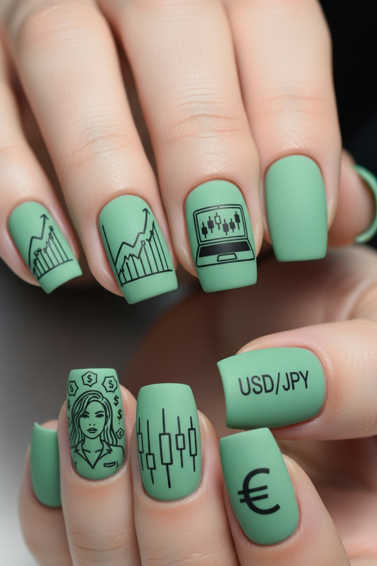 Green – Corporate Inspired Nail Art that blends fresh confidence with polished sophistication. Every shade of green feels like a power move wrapped in elegance, perfect for nails that mean business while staying stylish.