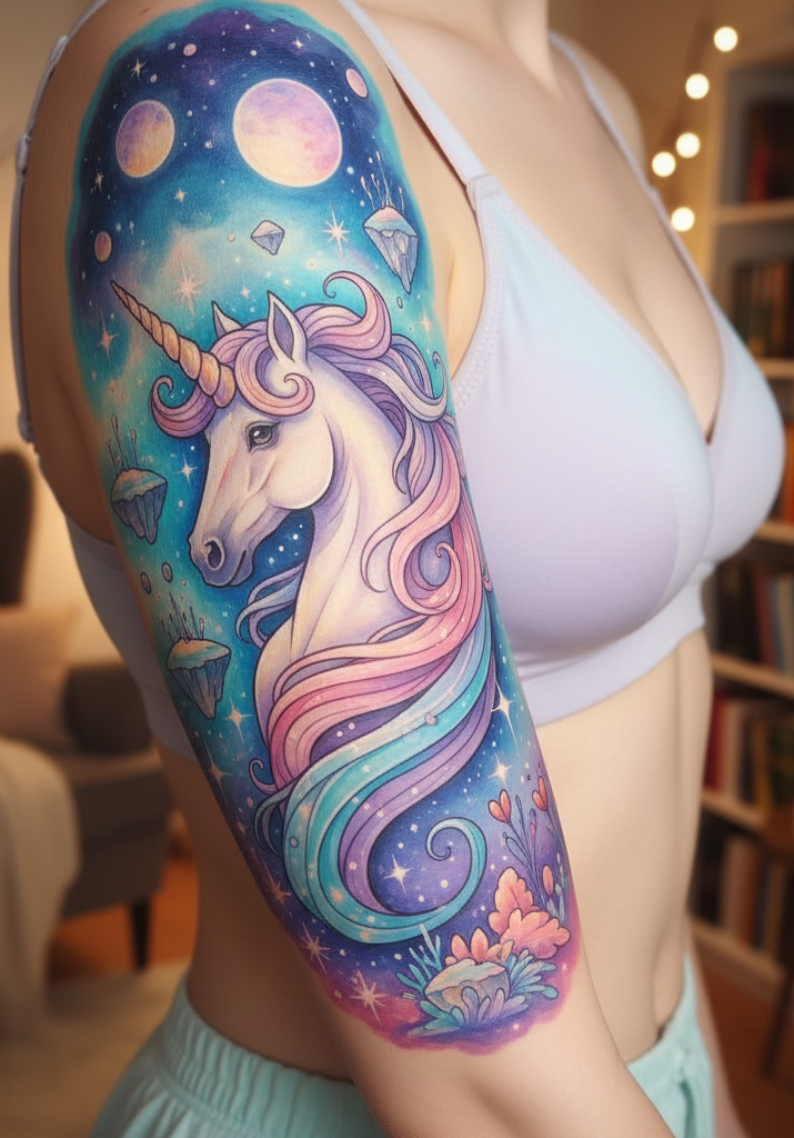 Magical Tattoos for Women: 45+ Enchanting Inspirations | Pocoko Hand unicorn tattoos are pure magic with a pulse. Every flick of the wrist brings a little sparkle and a lot of personality.