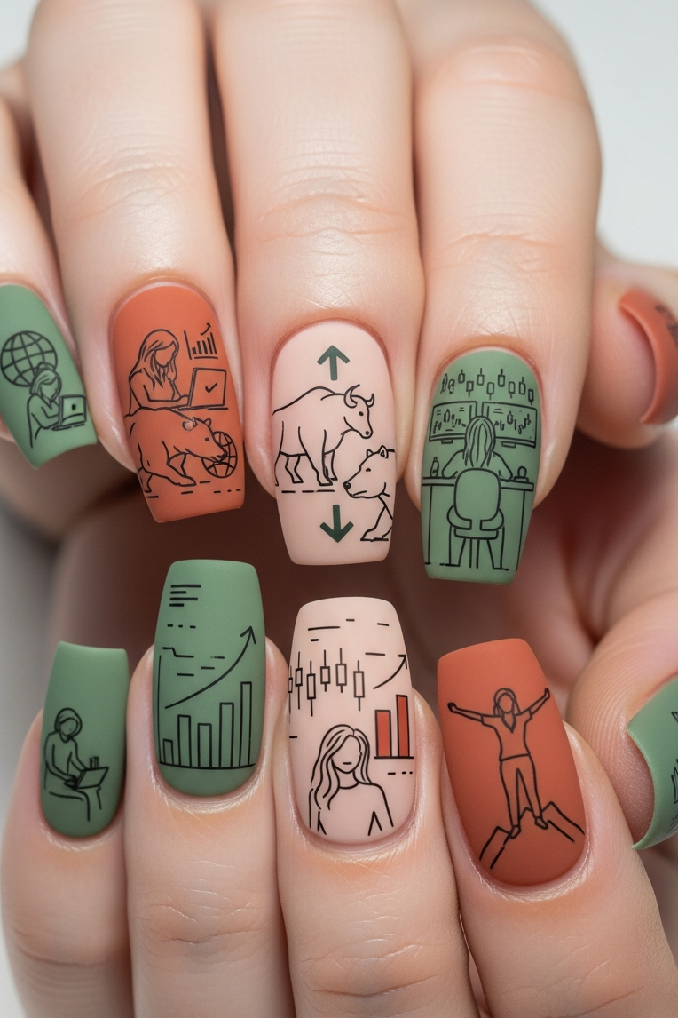 Crisp lines, playful hues, and polished finishes—Multi Color – Corporate Inspired Nail Art is the ultimate accessory for confident professionals.