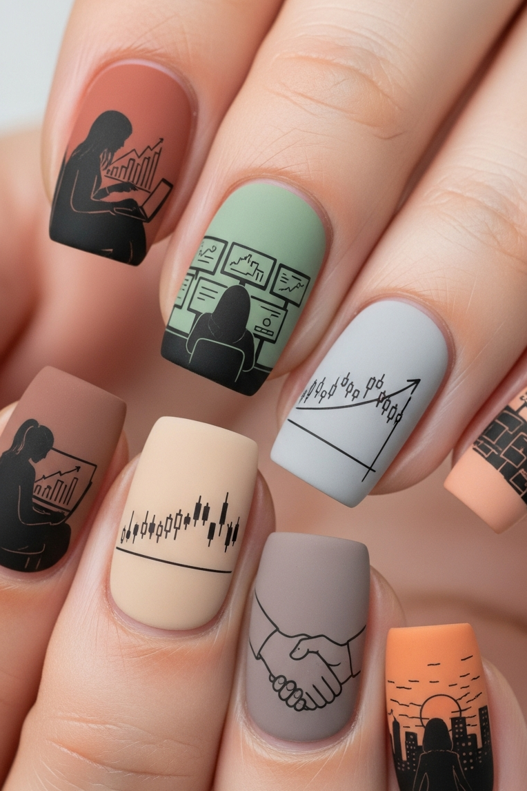 Multi Color – Corporate Inspired Nail Art that celebrates individuality while staying refined. A perfect mix of boldness and elegance.