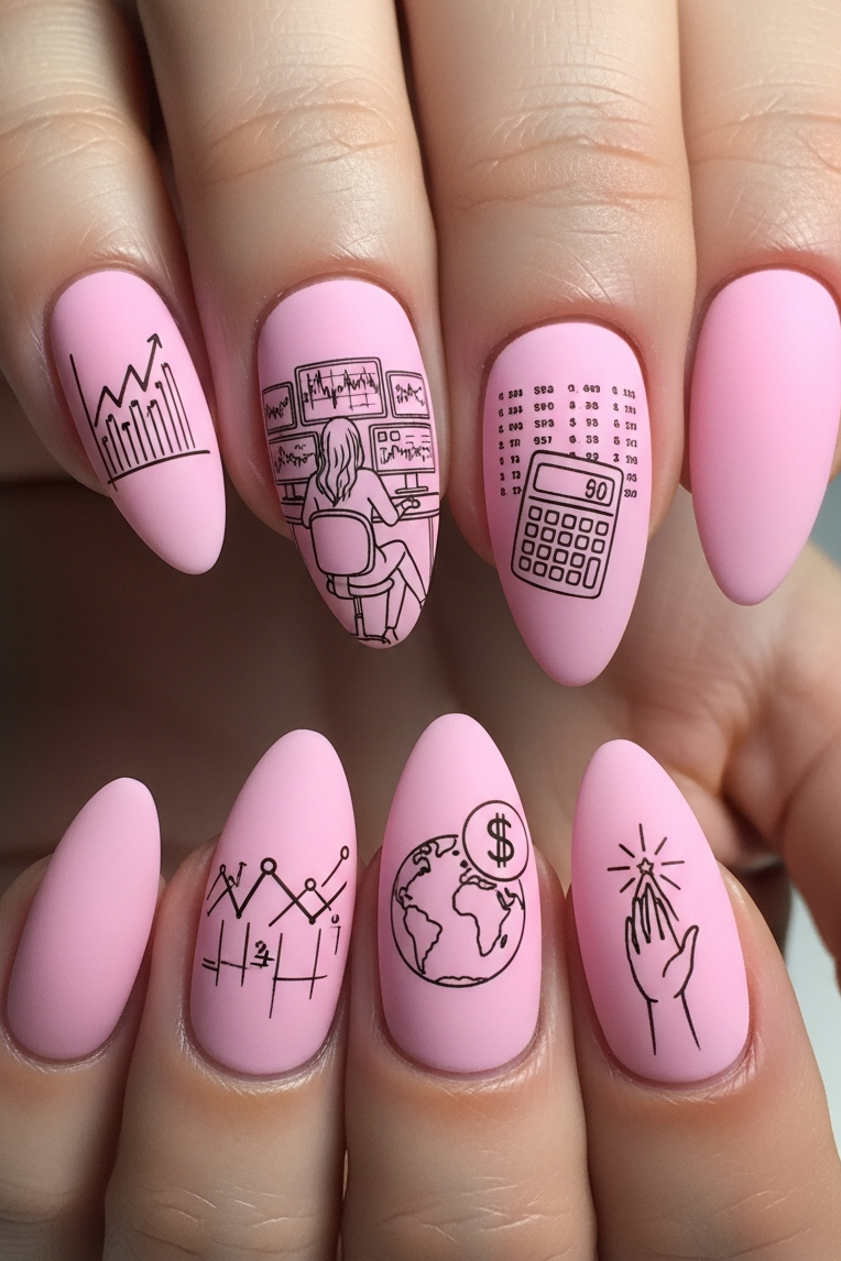 Crisp finishes, chic tones, and effortless charm—Pink – Corporate Inspired Nail Art is the perfect balance of corporate polish and playful sophistication.